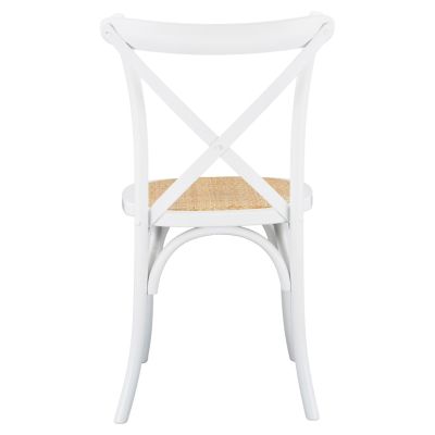 Wooden chair Owen Stackable from beech wood in white color with crossed back HM8575.14 48x53x90 cm
