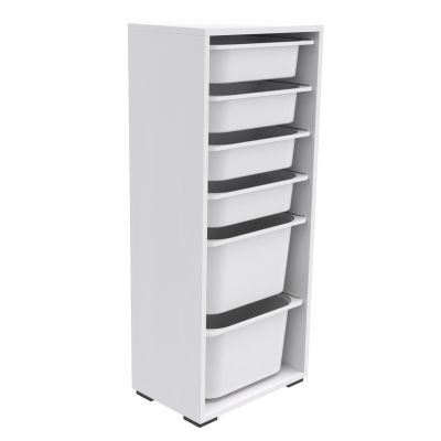 CHEST OF DRAWERS SANI HM18214.01 MELAMINE IN WHITE-6 WHITE P.E. DRAWERS 45,5x30x109Hcm.