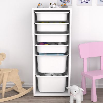 CHEST OF DRAWERS SANI HM18214.01 MELAMINE IN WHITE-6 WHITE P.E. DRAWERS 45,5x30x109Hcm.