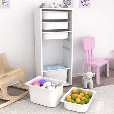 CHEST OF DRAWERS SANI HM18214.01 MELAMINE IN WHITE-6 WHITE P.E. DRAWERS 45,5x30x109Hcm.