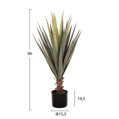 DECORATIVE SYNTHETIC PLANT IN POT HM7986 SISAL AGAVE Φ15.5x14.5-96Hcm.