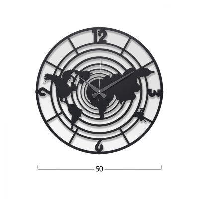 WALL CLOCK METALLIC BLACK HM7445 Φ50 cm.