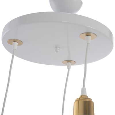 CEILING PENDANT 3-LIGHT WHITE METAL SPHERICAL MESHES Φ30x80Hcm.HM7689.02