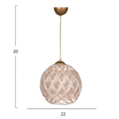 CELING PENDANT INDOORS- OFF-WHITE KNITTED ROPE 22x18x20Hcm.HM7644.02