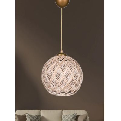 CELING PENDANT INDOORS- OFF-WHITE KNITTED ROPE 22x18x20Hcm.HM7644.02