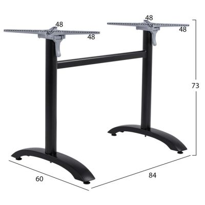 Алуминиева основа 2 колони HM468.01 Черен мат 84x60x73-93cm