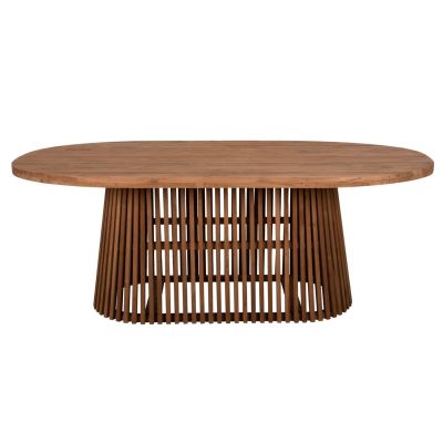 ТРАПЕЗНА МАСА REMIK HM9835 РЕЦИКЛИРАНО ТИКОВО ДЪРВО В НАТУРАЛ 100x200x75,5Hcm. ПЛОТ 4см.