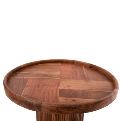ХОЛНА МАСА КРЪГЛА RAJJEH HM9693 АКАЦИЕВО ДЪРВО МАСИВ В ЕСТЕСТВЕН ЦВЯТ Φ60x45Hсм.