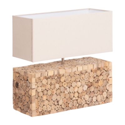 TABLE LAMP TWIGGY HM4437 DRIFTWOOD & WHITE CAP 50.5x16x45.5Hcm.