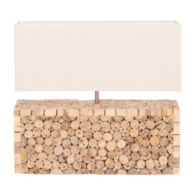 TABLE LAMP TWIGGY HM4437 DRIFTWOOD & WHITE CAP 50.5x16x45.5Hcm.