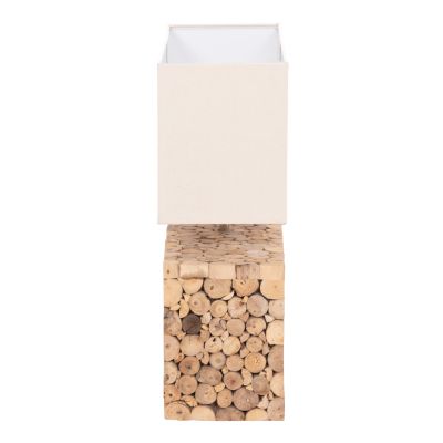 TABLE LAMP TWIGGY HM4437 DRIFTWOOD & WHITE CAP 50.5x16x45.5Hcm.