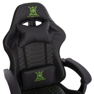 ИГРАЛСКО КРЕСЛО LOOT HM1204 ЧЕРНО-ЗЕЛЕНО PVC И НАЙЛОН 51x49x125Hcm.