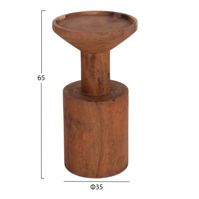 SIDE TABLE BERMAL HM9889.11 SOLID SUAR WOOD IN NATURAL COLOR Φ35x65Hcm.