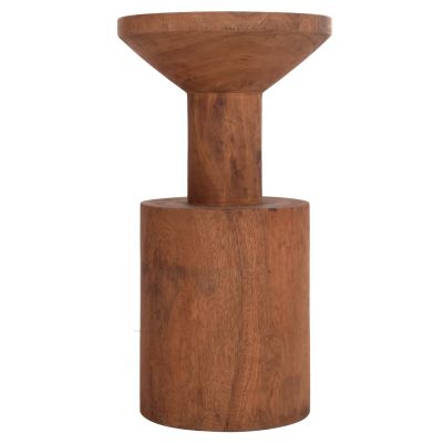 SIDE TABLE BERMAL HM9889.11 SOLID SUAR WOOD IN NATURAL COLOR Φ35x65Hcm.