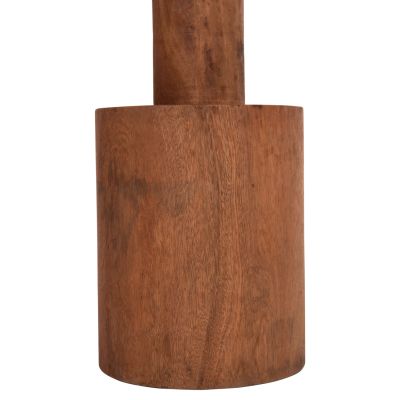 SIDE TABLE BERMAL HM9889.11 SOLID SUAR WOOD IN NATURAL COLOR Φ35x65Hcm.