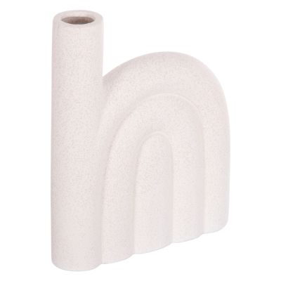CERAMIC TABLE DECOR ARCON HM4639.01 OFF WHITE WITH CRYSTALLIZATION 23.5x5.5x29.5Hcm.