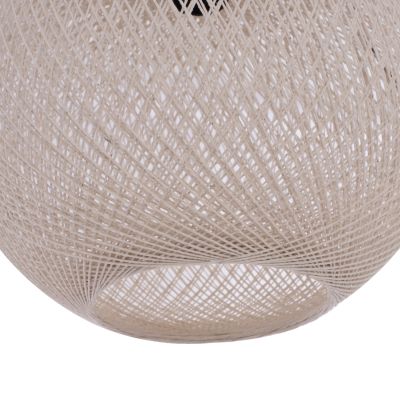 FLOOR STANDING LAMP MODULAR WALNUT WITH SPHERICAL CAP ROPE 40x30x160Yεκ.HM7701.01