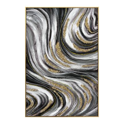 WALL PAINTING HM4561 BEIGE PS FRAME-PRINTED CANVAS ABSTRACT 62x4.5x92Hcm.