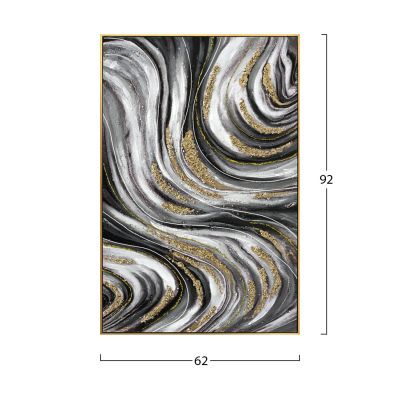 WALL PAINTING HM4561 BEIGE PS FRAME-PRINTED CANVAS ABSTRACT 62x4.5x92Hcm.