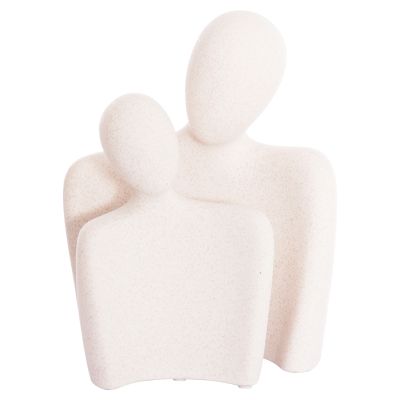 CERAMIC TABLE DECOR 2PCS HUMANS HM4617 OFF WHITE WITH CRYSTALLISATION