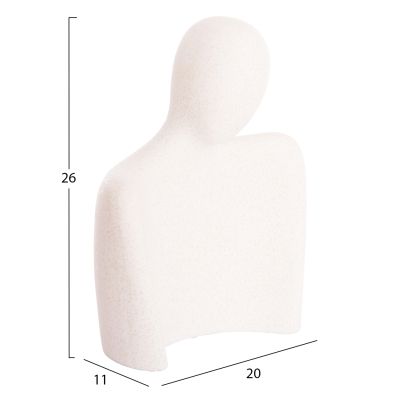 CERAMIC TABLE DECOR 2PCS HUMANS HM4617 OFF WHITE WITH CRYSTALLISATION