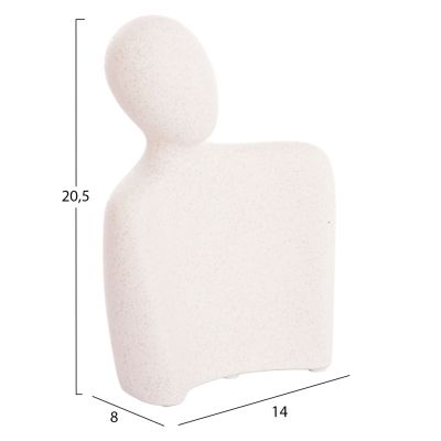 CERAMIC TABLE DECOR 2PCS HUMANS HM4617 OFF WHITE WITH CRYSTALLISATION
