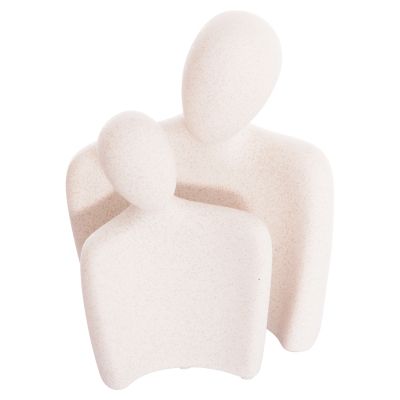CERAMIC TABLE DECOR 2PCS HUMANS HM4617 OFF WHITE WITH CRYSTALLISATION