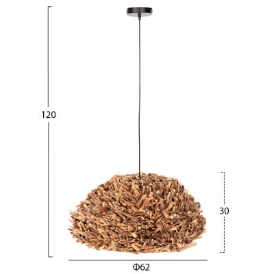 CEILING PENDANT LAMP HM4353 WATER HYACINTH IN NATURAL COLOR Φ62x30-120Hcm.