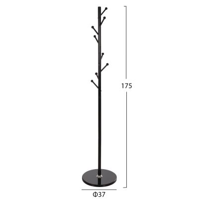 FLOOR STANDING HANGER HM9576.01 METALLIC 8 HANGING POSITIONS-BLACK Φ37x175Hcm.