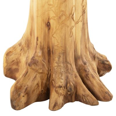 DINING TABLE ROOTS HM9395 TEAK ROOT WOOD-TEMPERED GLASS TOP 150x150X80Hcm.