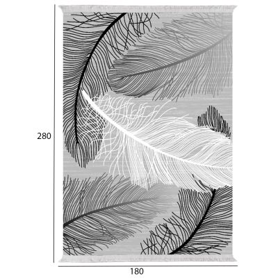 LIVING ROOM CARPET WITH FRINGES JOSIANE HM7723.38 FEATHERS 180X280