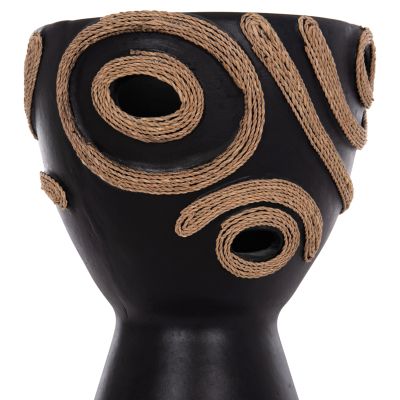 TABLE DECORATIVE VASE DEAN HM4678.01 TERRACOTA IN BLACK--Φ23x29Hcm.