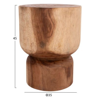 ROUND STOOL FEBRYD HM18233.11 SOLID SUAR WOOD IN NATURAL Φ35x45Hcm.