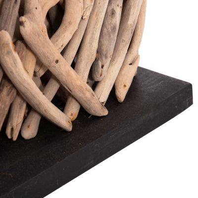 TABLE LAMP RECTANGULAR TWIGGY HM4434 DRIFTWOOD & WHITE CAP 56x16.5x43Hcm.