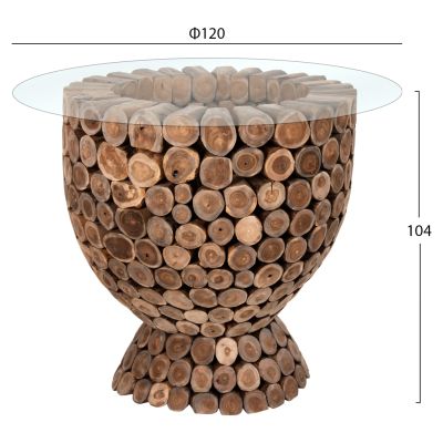 BAR TABLE ROUND LEEROY HM9806 TEAK WOOD PIECES Φ120x104Hcm.