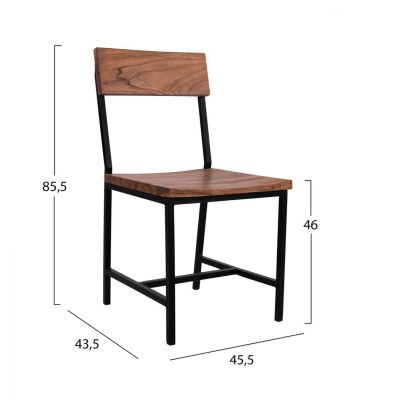 ΚΑΡΕΚΛΑ ΑΠΟ ΜΕΤΑΛΛΟ ΚΑΙ ΜΑΣΙΦ ΞΥΛΟ ΑΚΑΚΙΑΣ ΦΥΣΙΚΟ 45,5x43,5x85,5Υek.HM8179.11