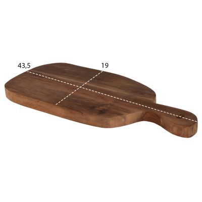 ДЪСКА ЗА РЯЗАНЕ В НОРМАЛНА ФОРМА HM4290 ТИКОВО ДЪРВО В ЕСТЕСТВЕНО- ОТВОР ЗА ЗАКАЧВАНЕ И ДРЪЖКА 19x43,5x2Hcm.