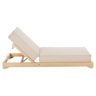 ПЛАЖЕН ШЕЗЛОНГ НИСЪК IKARIA HM10623.02 БОРОВО ДЪРВО В ЕСТЕСТВЕН ЦВЯТ-БЕЖОВ ТЕКСТИЛ-ВЪЗГЛАВНИЦА ДЕБЕЛИНА 20см