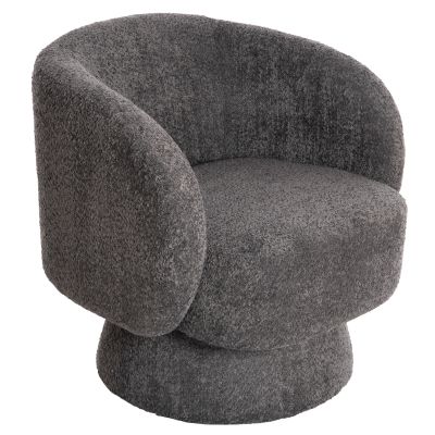 ARMCHAIR SWIVEL KARLEN HM9592.01 GREY BOUCLE FABRIC 78x81x77Hcm.