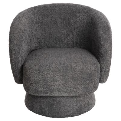 ARMCHAIR SWIVEL KARLEN HM9592.01 GREY BOUCLE FABRIC 78x81x77Hcm.