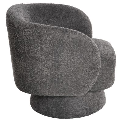 ARMCHAIR SWIVEL KARLEN HM9592.01 GREY BOUCLE FABRIC 78x81x77Hcm.