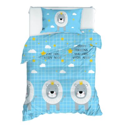 DUVET COVER SET WITH PILLOW CASE HM12059 ONLY BLUE BLUE 160x220cm.