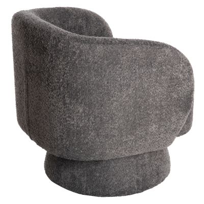 ARMCHAIR SWIVEL KARLEN HM9592.01 GREY BOUCLE FABRIC 78x81x77Hcm.