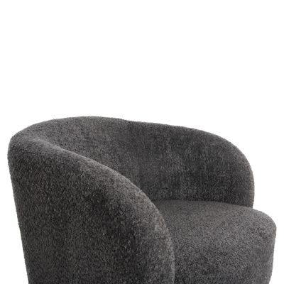 ARMCHAIR SWIVEL KARLEN HM9592.01 GREY BOUCLE FABRIC 78x81x77Hcm.