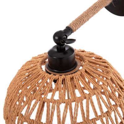 WALL SCONCE GLIDE HM4475 METAL BASE-HEMP ROPE-[E27] 22x22x35-21Hcm.