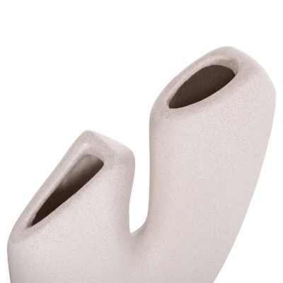 CERAMIC TABLE DECOR ARKEN HM4618.01 OFF WHITE WITH CRYSTALLIZATION 28x10x37Hcm.