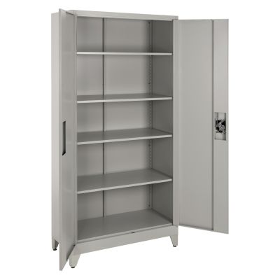 WARDROBE METALLIC DURON HM12001 2-LEAF WITH 5 STORAGE SPACES & LEGS-GREY 90Χ40Χ190Hcm.