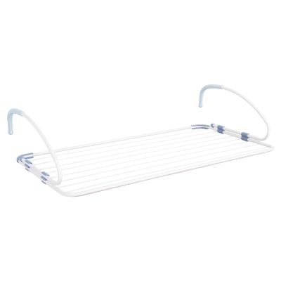 HANGING ALUMINUM DRYING RACK HM12166 WHITE-TOTAL HANGING LENGTH 10m--107x3x55cm.