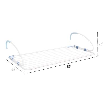 HANGING ALUMINUM DRYING RACK HM12166 WHITE-TOTAL HANGING LENGTH 10m--107x3x55cm.