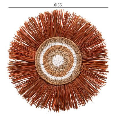 WALL DECOR ROUND MADE OF GRASS AND BANANA BARK FIBERS 55x3x55Hcm.HM7792